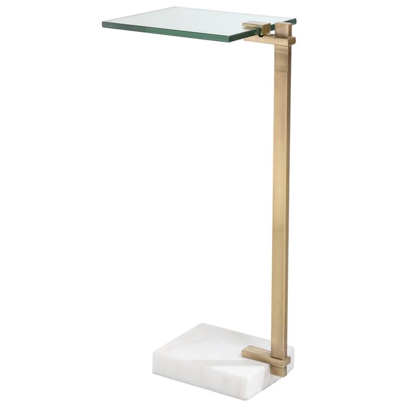 Uttermost Butler 8" Wide Modern Luxe Chairside Accent "C" Pull-Up