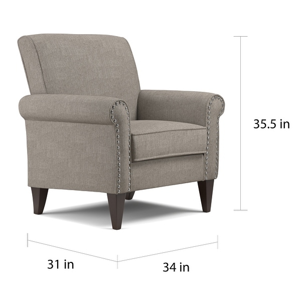 Copper Grove Herve Dove Grey Linen Arm Chair