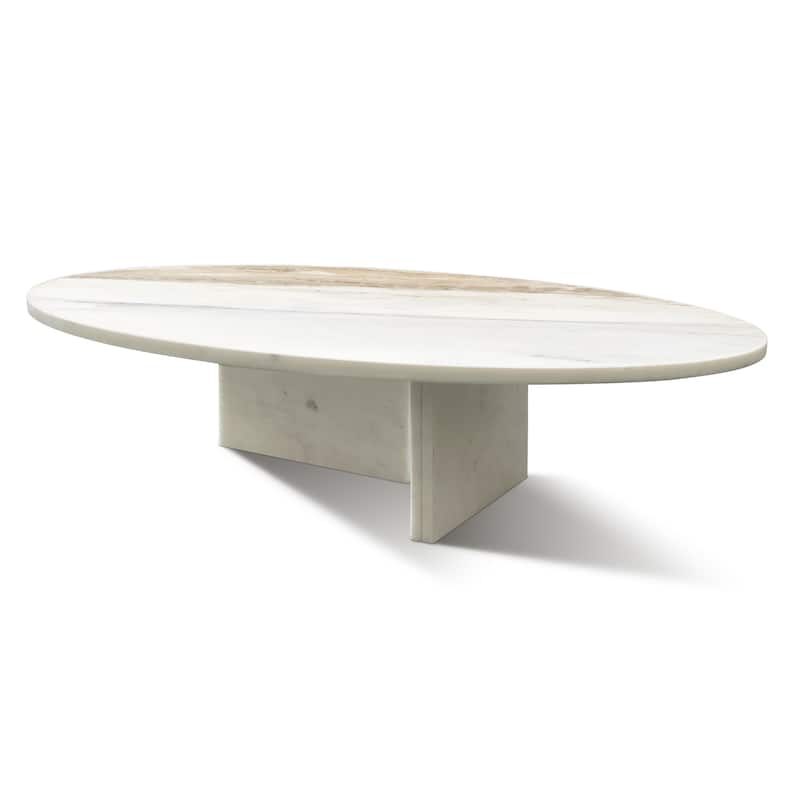 35.4" Natural Marble Stone Coffee Table
