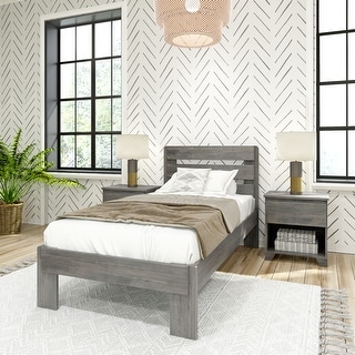 Max and Lily Farmhouse Twin Bed with Plank Headboard