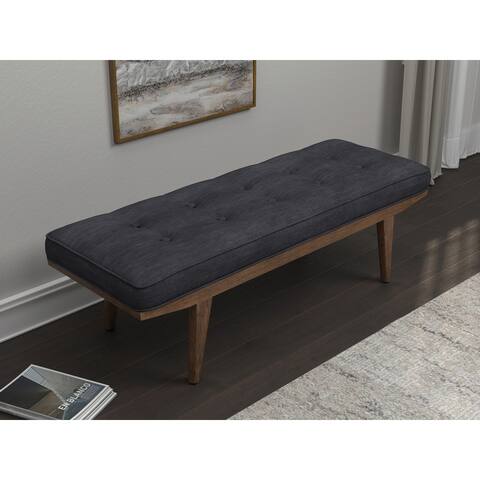 Valenti Taupe Upholstered Tufted Bench