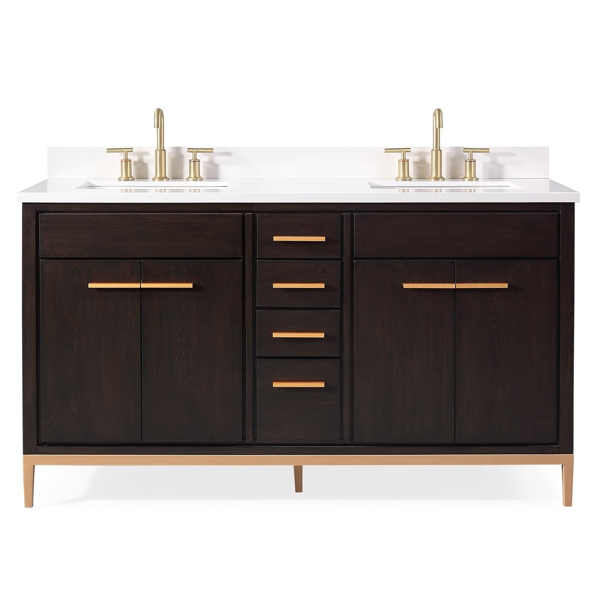 Tennant Brand 60 Inch Modern Beatrice Bathroom Vanity, Double Sink, Fully Assembled