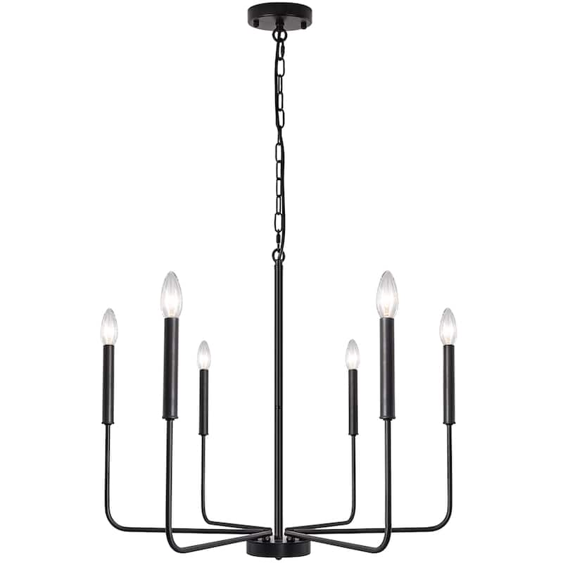 6-Light W26.18" x H66.92" Candle Chandelier for Living Room Kitchen Island
