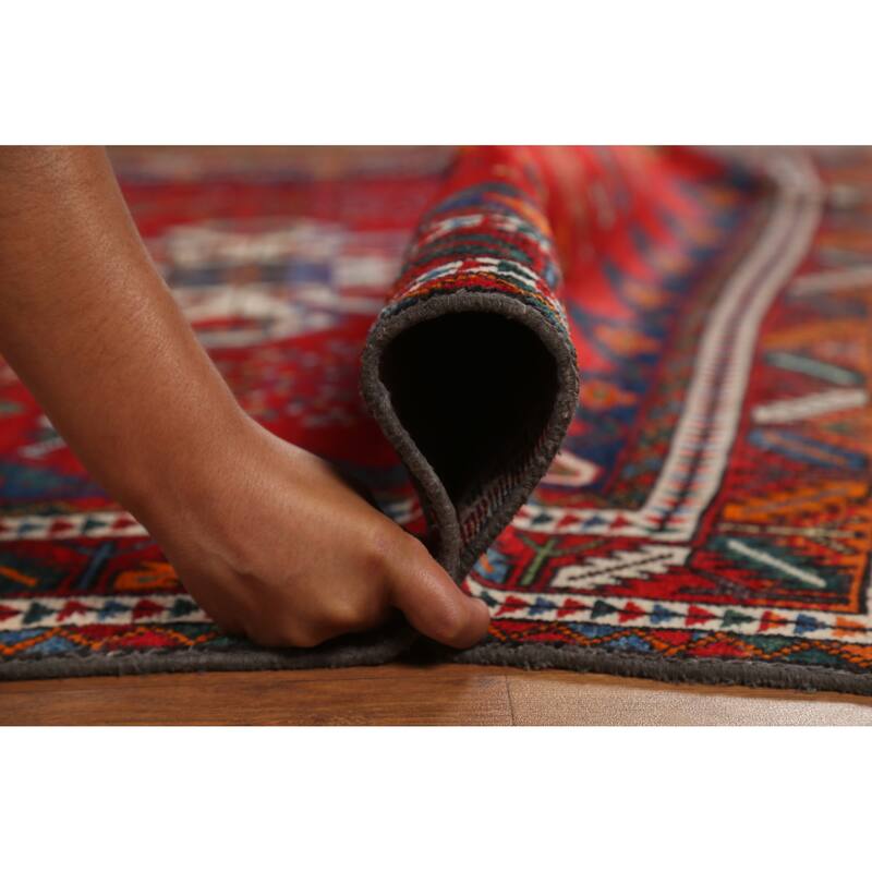 Hand Knotted Oriental 100% Wool Carpet Traditional Tribal Red Sirjan Area Rug - 6' 5'' X 4' 10''