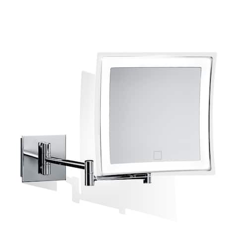 WS Bath Collections Spiegel 9-3/8" x 8-5/16" Square Flat Framed - Polished Chrome