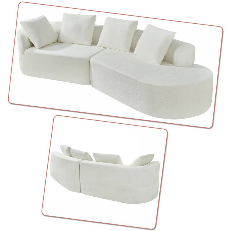 Modern 2-Seater Frame-Free Compressed Polyester Upholstered Sectional Sofa