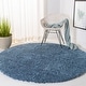 preview thumbnail 67 of 142, SAFAVIEH Handmade Classic Shag Nakhshun Rug 4' x 4' Round - Light Blue