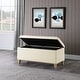 preview thumbnail 2 of 15, HomePop Sherpa Upholstered Storage Bench - Cream