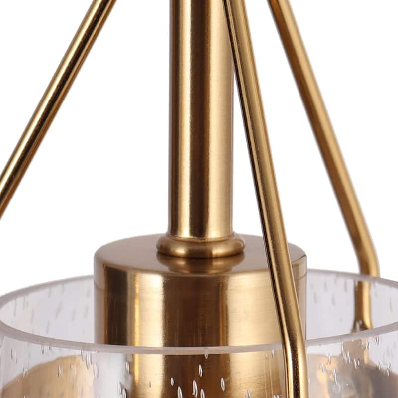 Haye Modern Gold 3-Light Chandelier Linear Island Lights for Dining Room - W33" x L5.5" x H17"