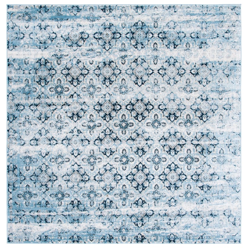 SAFAVIEH Lagoon Nejla Distressed Rug - 6'7" Square - Navy/Ivory