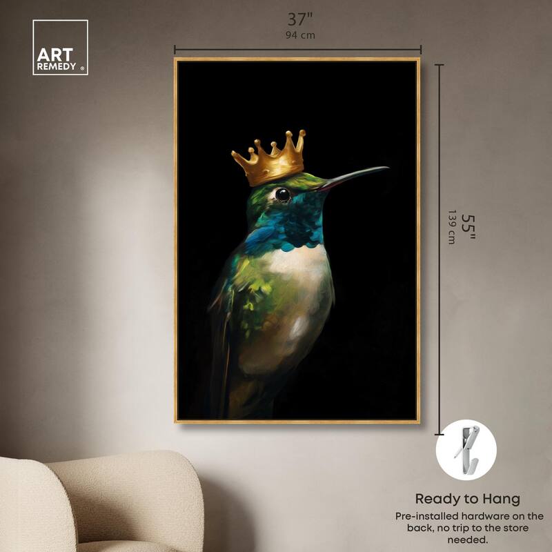 Crowned Azure Bird II Canvas by Art Remedy