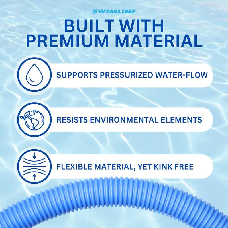 Swimline HydroTools 25’ Premium Spiral Wound Pool Vacuum Hose with Swivel Cuff - 4