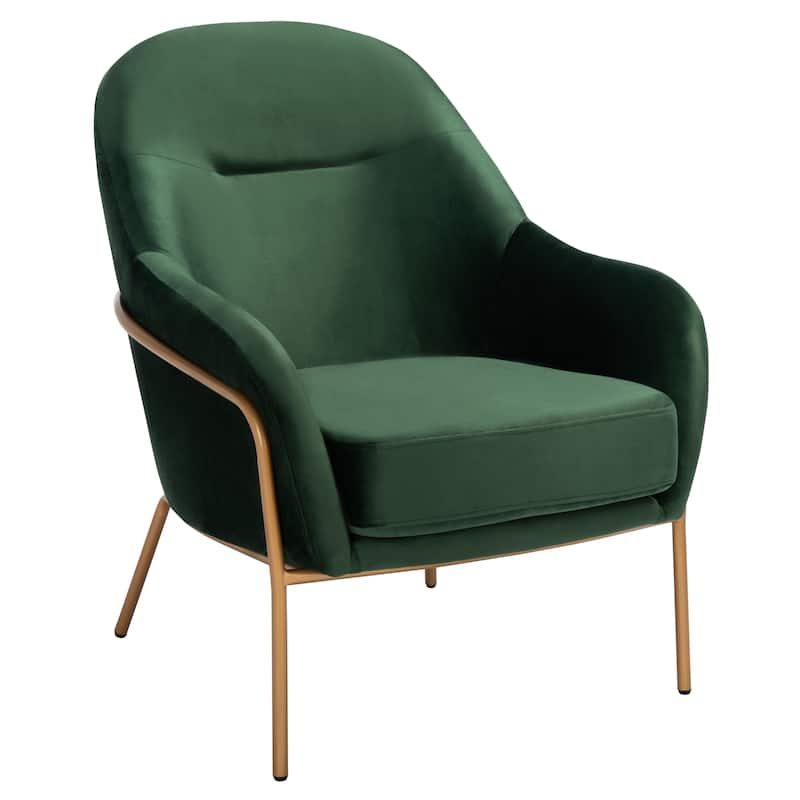 SAFAVIEH Yukiko Glam Velvet Accent Chair - 26.3" W x 31.8" L x 34" H - 26Wx32Dx34H