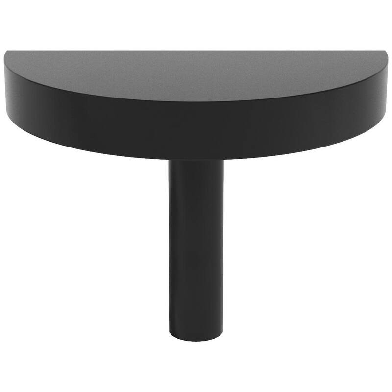 Hapny Home HM19 Half Moon 1-3/4" Designer Solid Metal Half Circle - Matte Black