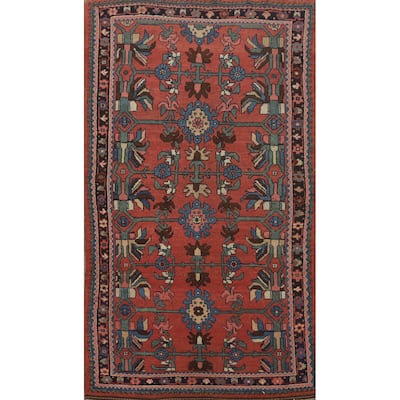 Hand Knotted Oriental 100% Wool Carpet Traditional Geometric Oranges & Rust Bidjar Area Rug - 6' 6'' X 3' 10''