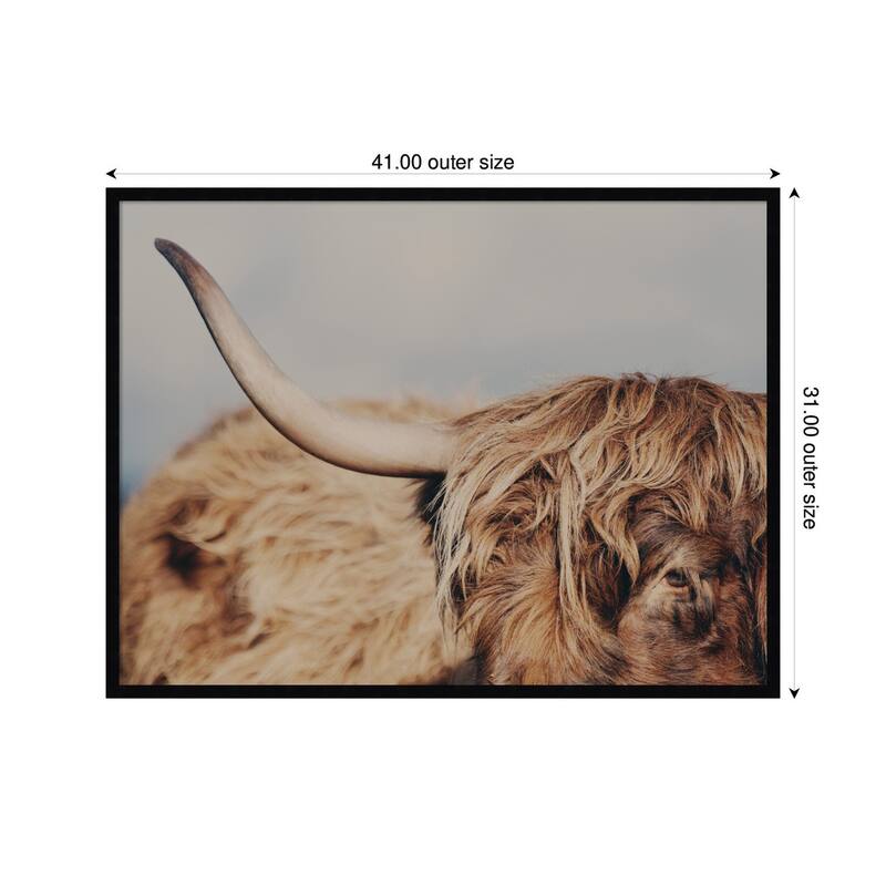 Kate and Laurel Highland Cow No. 4 Close by Laura Evans Framed Wall Art Print