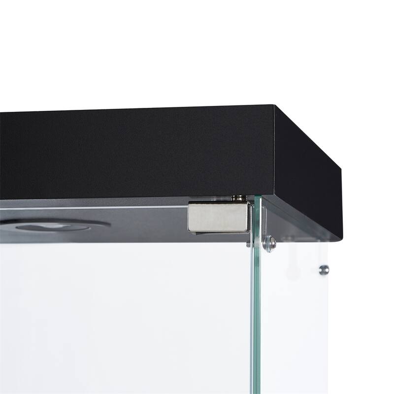 4-Tier Double Door Glass Display Cabinet, Four Partitions, Two Locks