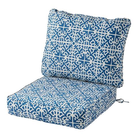 Greendale Home Fashions Outdoor Indigo 2-Piece Deep Seat Cushion Set