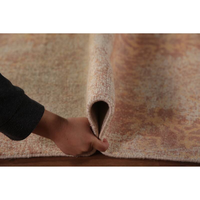 Abstract Indian Rug Hand-Knotted Wool Carpet - 5'2"x 7'4"