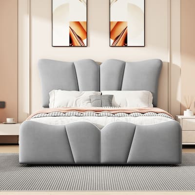 Platform Bed Velvet Upholstered Bed for bedroom