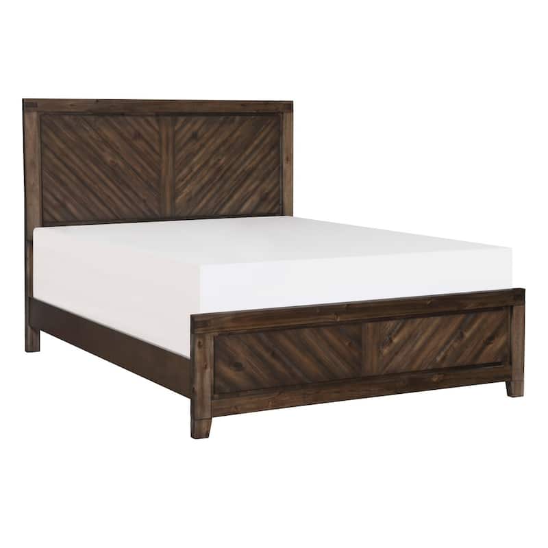 Marcille Rustic Cherry Panel Bed