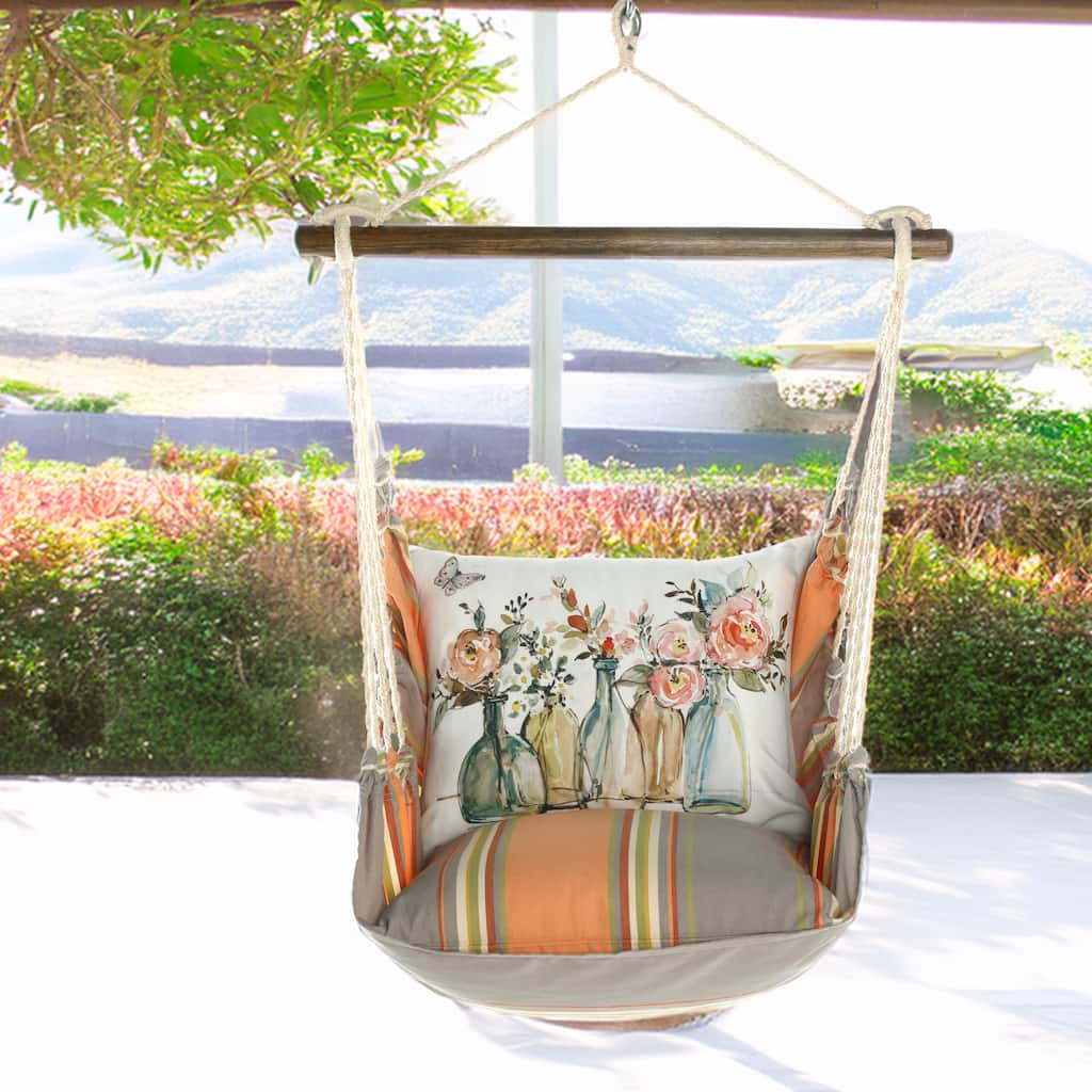 Magnolia Casual Swing Set 4 piece - Serene Sunset w/ Flowers in Glass Bottles