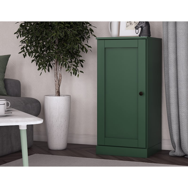 Palace Imports 100% Solid Wood 3-Shelf Bookcase with Shaker Door and Adjustable Shelves