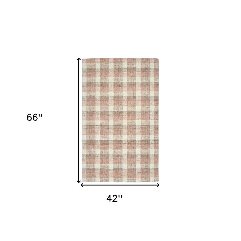 HomeRoots Plaid Transitional Rectangle Area Rug