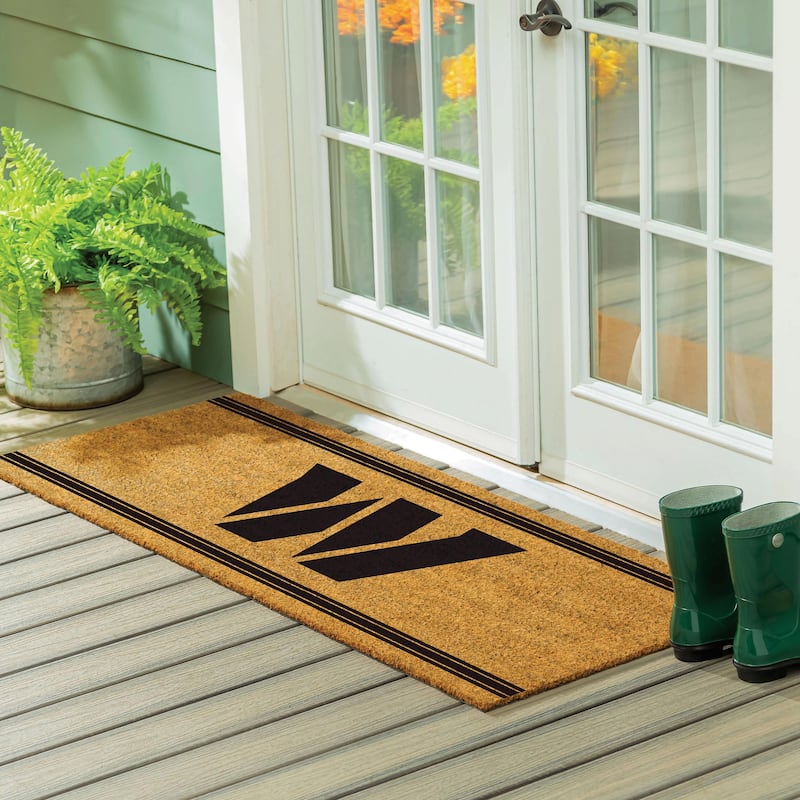 Washington Commanders Monochrome Indoor/Outdoor Coir Door Mat - 60" x 24"