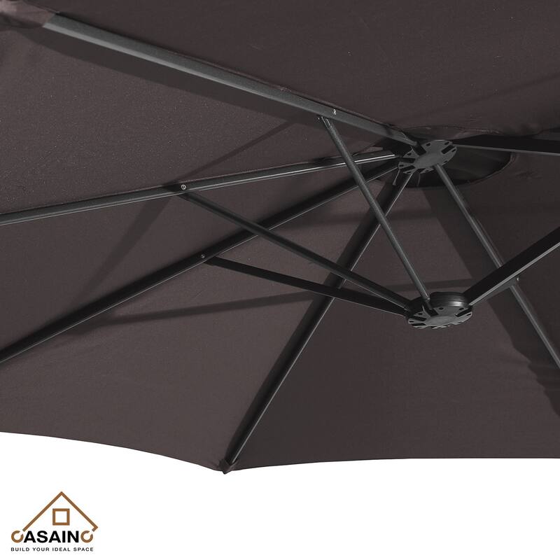 15-ft. Rectangular Crank Double-sided Large Outdoor Market Umbrella Patio Umbrella with Base Included