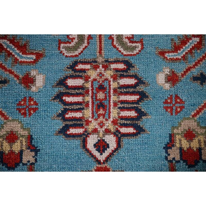 Light Blue Oushak Oriental Area Rug Hand-Knotted Wool Carpet - 8'2"x 9'10"