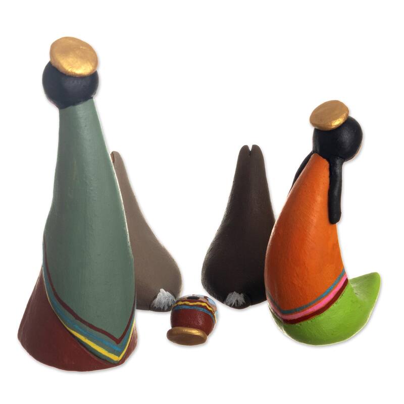 Novica Handmade Born In The Andes Ceramic Nativity Scene (5 Pieces)