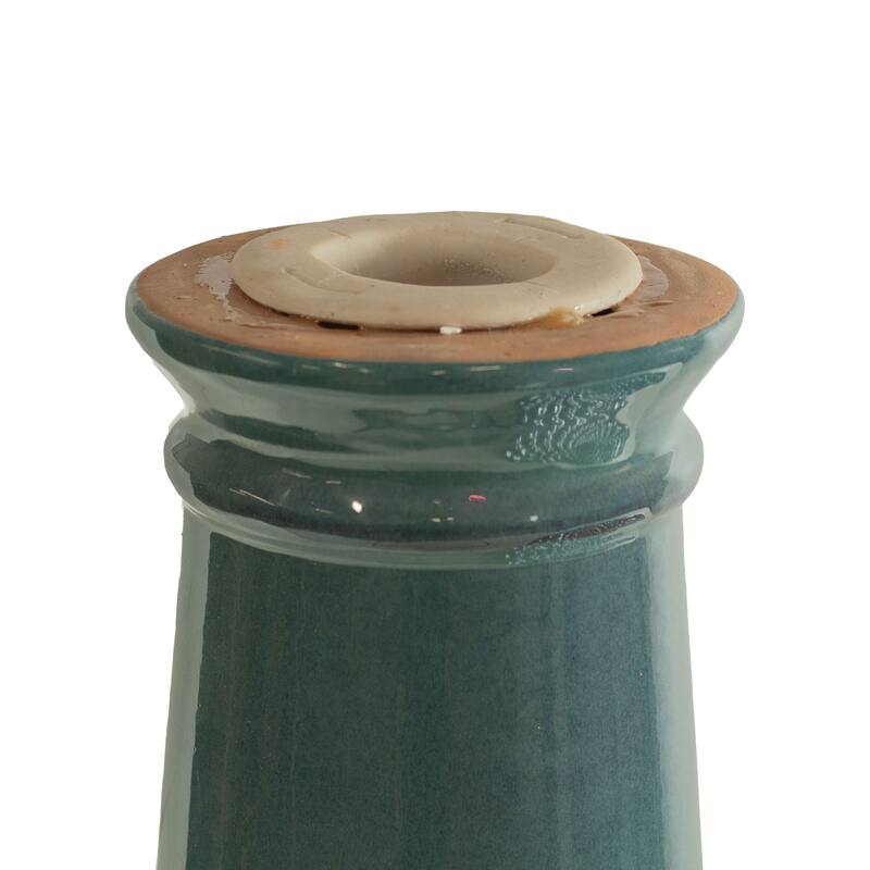 Rennes Turquoise Outdoor Ceramic Bird Bath - 22.5" H