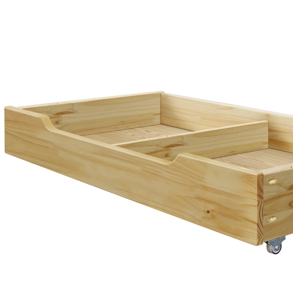 Wooden under bed top storage with wheels