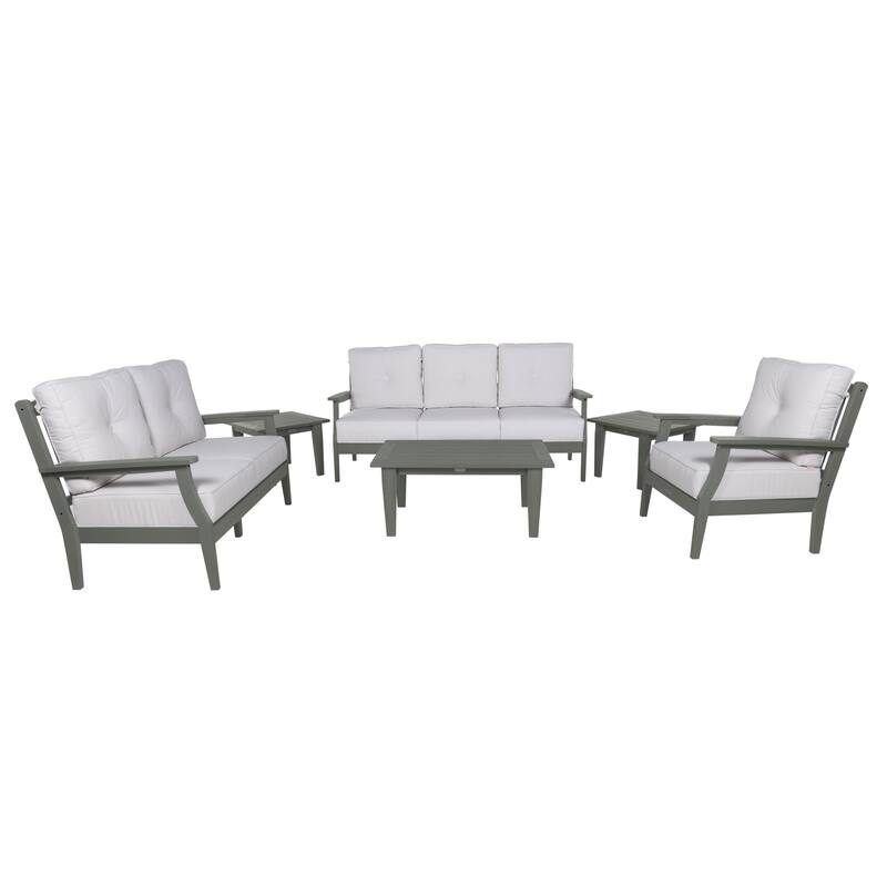 HIGHWOOD Lehigh 6-Piece Grand Deep Seating Set - Bliss Linen