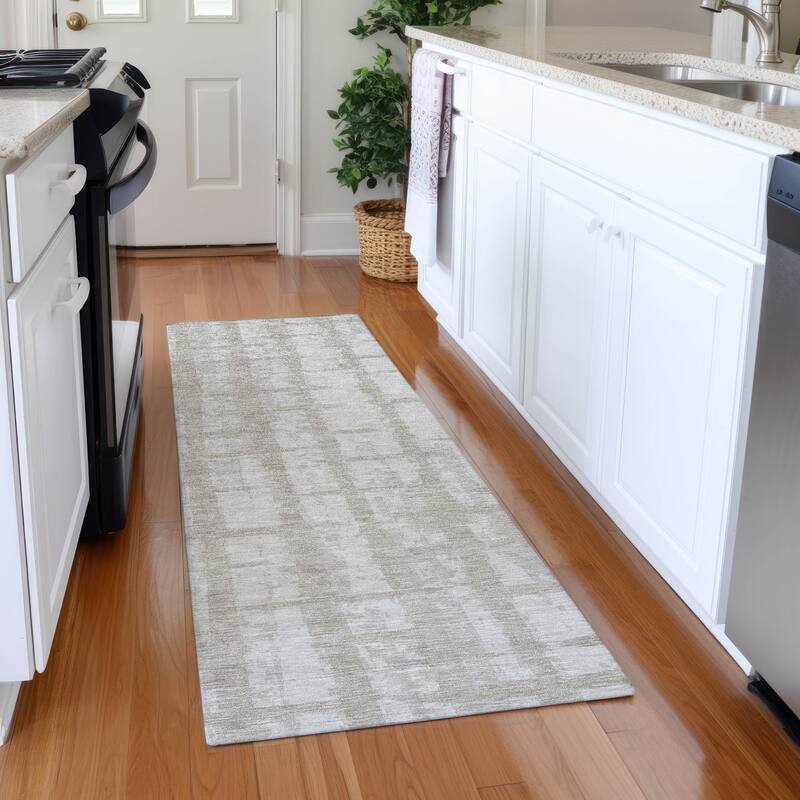 Premium Washable Super Soft Modern Contemporary Mayfield Rug - Taupe - 2'3" x 7'6"