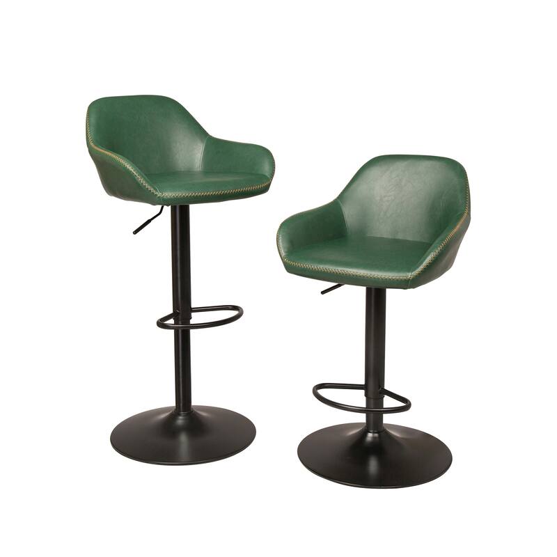Glitzhome 41"H Round Wood Top High Pub Table with Gaslift Adjustable Swivel Bar Stools Set