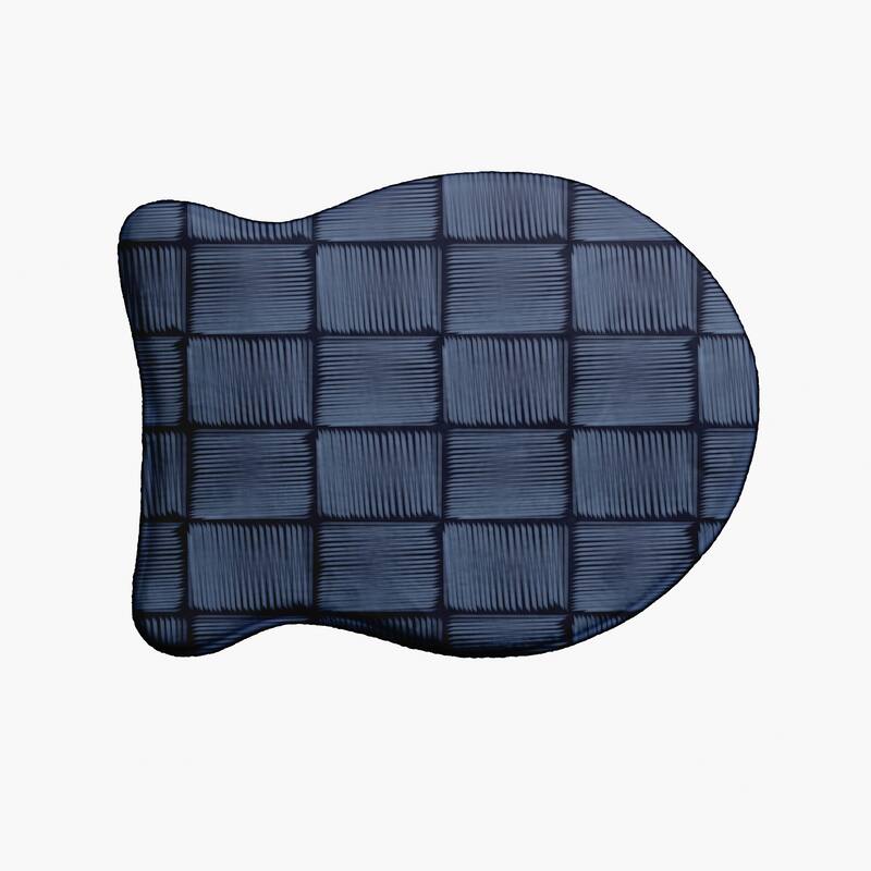 Basketweave Pet Feeding Mat for Dogs and Cats - Navy - 19" x 14"-Fish