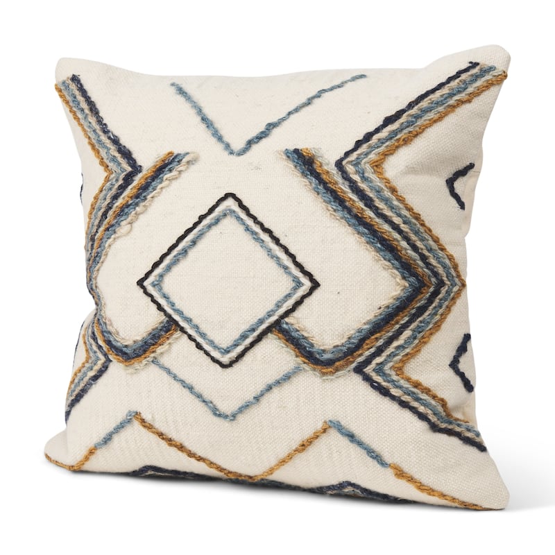 Kitt Cream Square Pillow Cover - Square - Cream