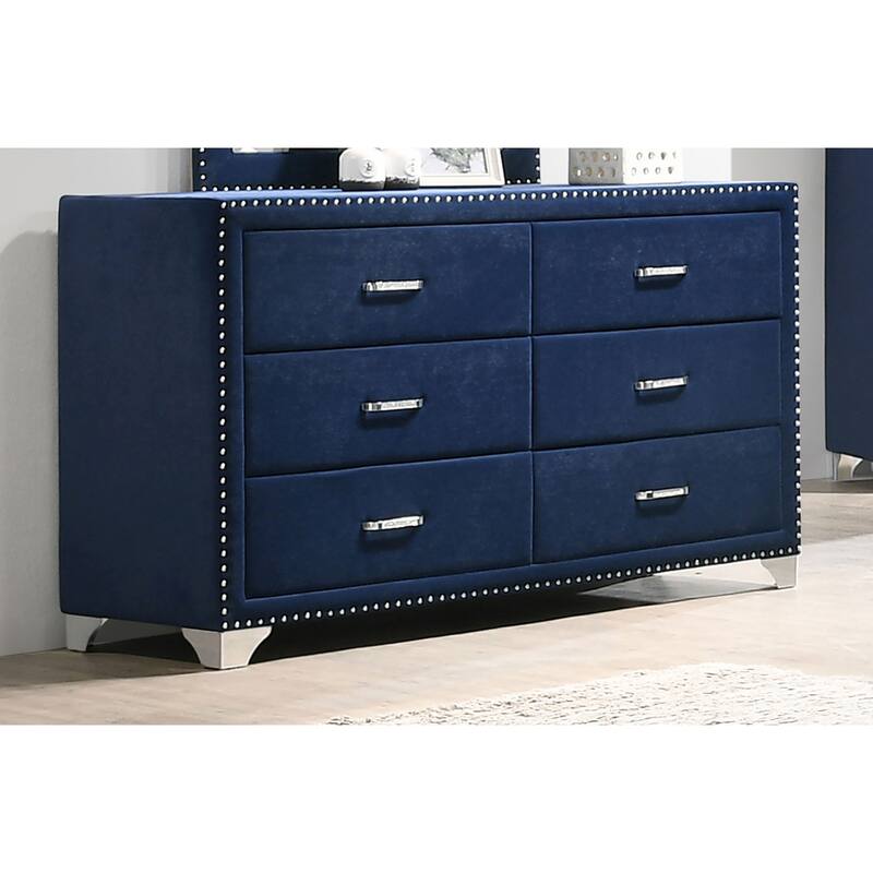 Melody Modern Classic 6-drawer Upholstered Bedroom Dresser