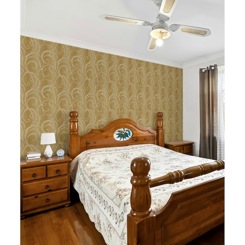 Seabrook Designs Senna Scrolls Unpasted Wallpaper