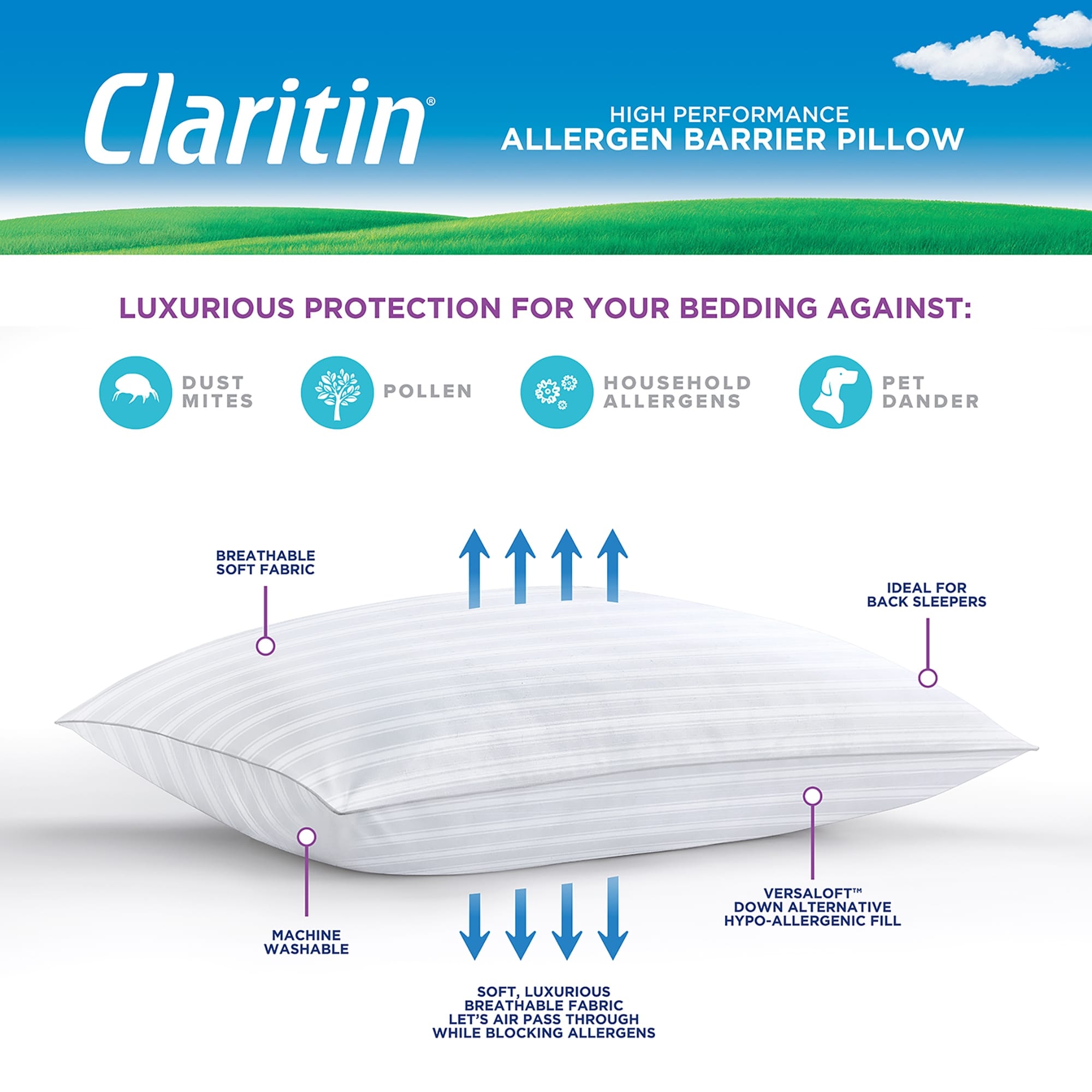 Claritin comfort memory foam pillow cheap