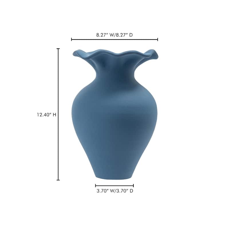 NADAAL STUDIOS Ellison, Large Vase Handcrafted Terracotta, Blue