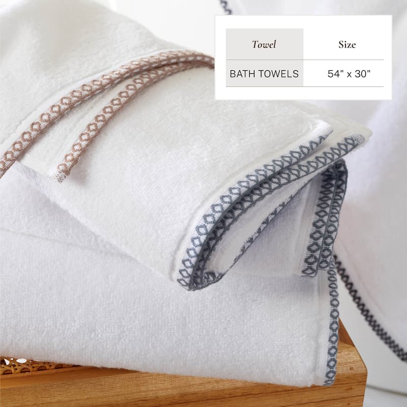 Linery & Co. Quick-Dry Cotton and Decorative Border Towel Set