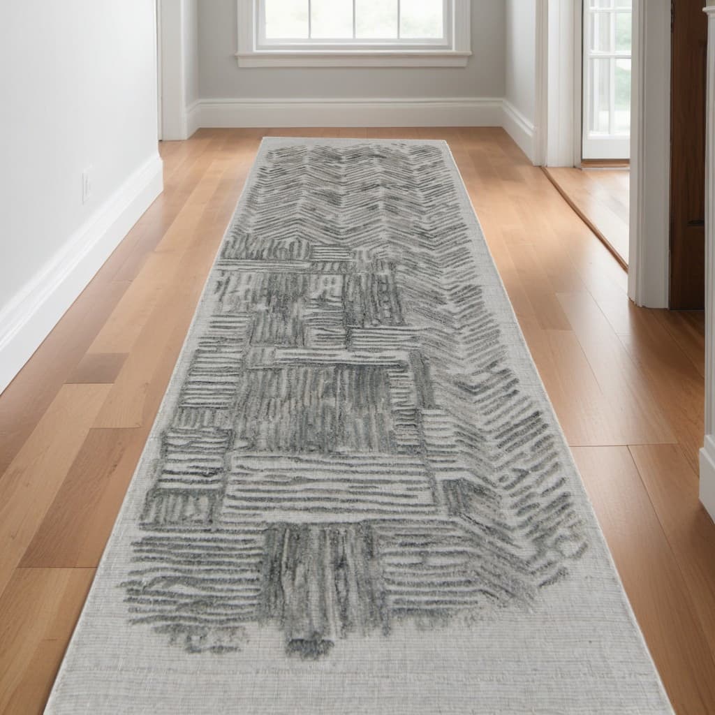 Xuji Abstract Modern Woven Durable Area Rug By HomeRoots - 10' Runner