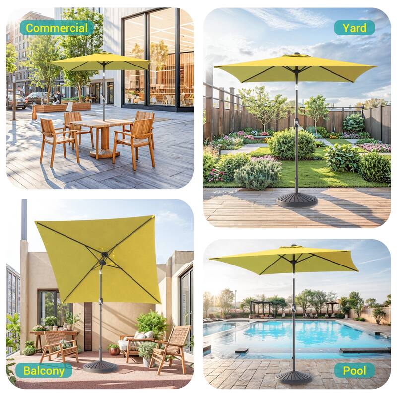 BONOSUKI 6.5x6.5Ft Patio Market Umbrella Weather-Resistant Frame