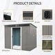 preview thumbnail 6 of 6, 8x 6ft Patio Grey Metal Storage with Lockable Sliding Doors