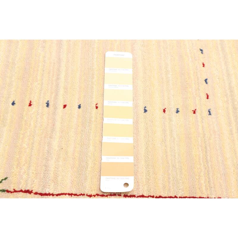 ECARPETGALLERY Hand Loomed Kashkuli Gabbeh Beige Wool Rug - 3'0 x 4'10