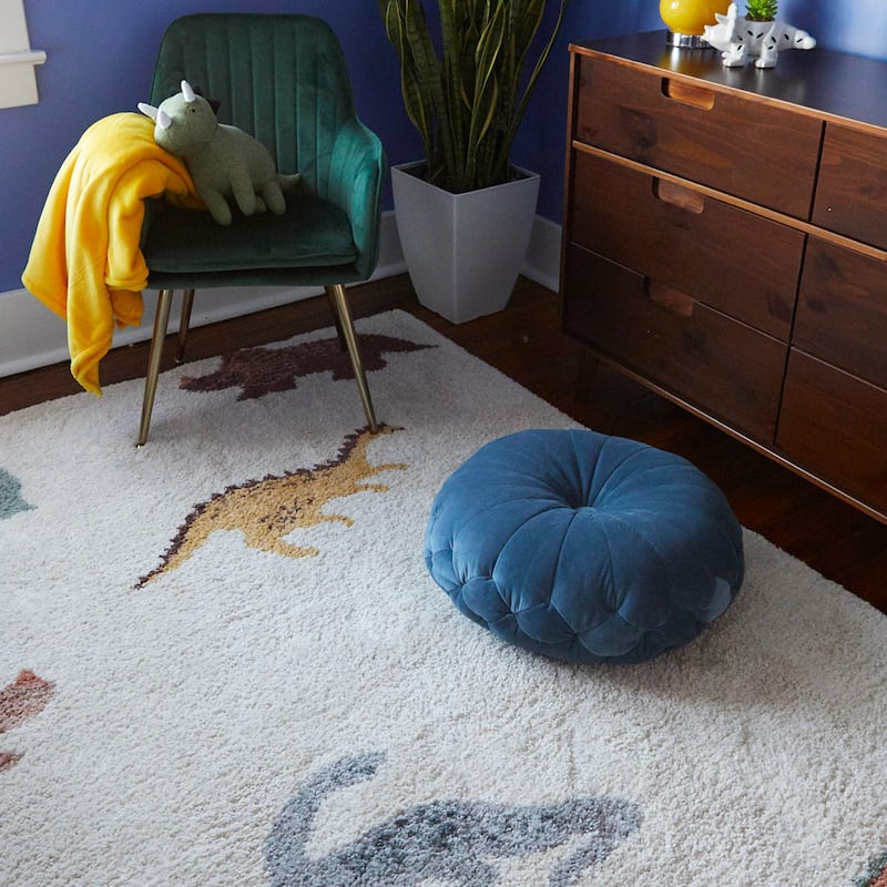 Mod-Tod Dinosaur Kids Dino Shag Area Rug