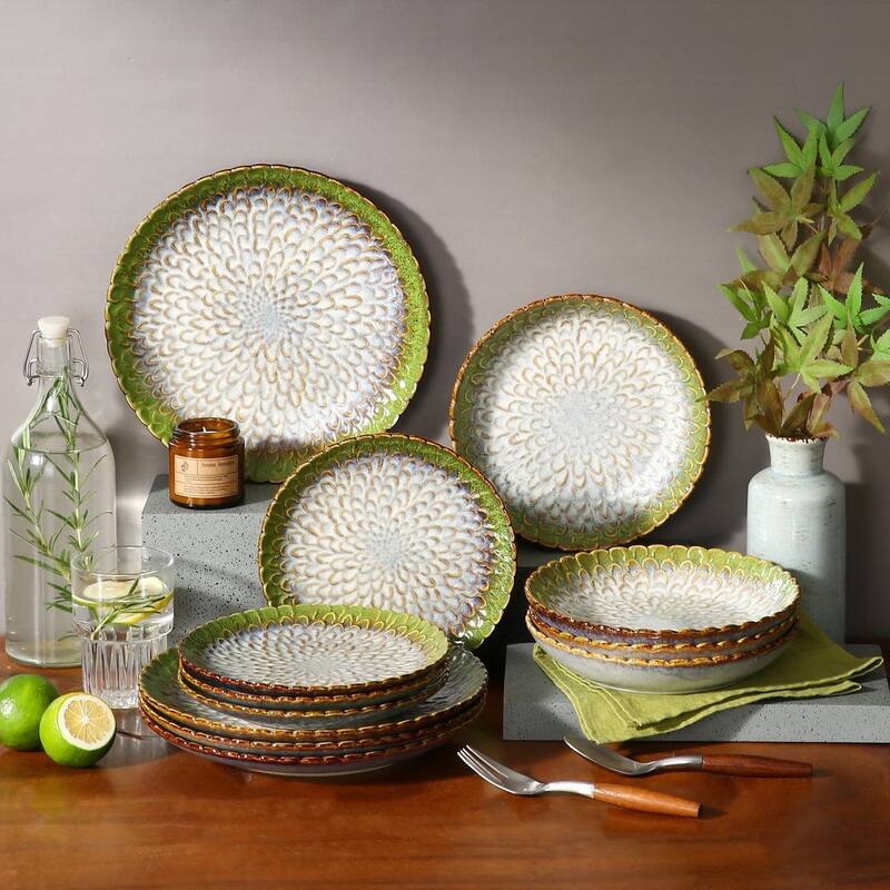 vancasso Chrys Flambed Glaze Stoneware Dinnerware Set